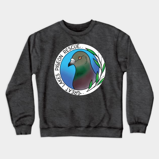 Great Lakes Pigeon Rescue Logo Crewneck Sweatshirt by Great Lakes Pigeon Rescue